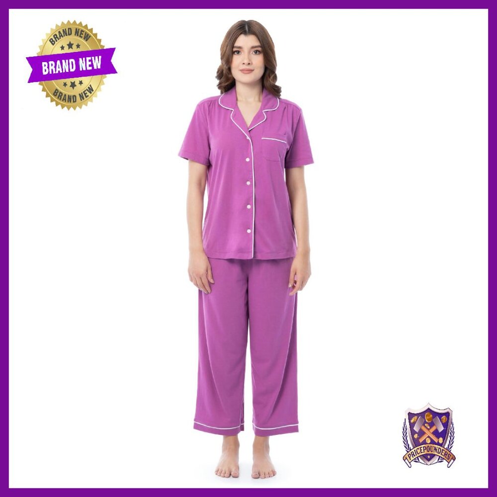 Soft Piped Button-Down Sleep Set - Cozy Two-Piece Pajamas